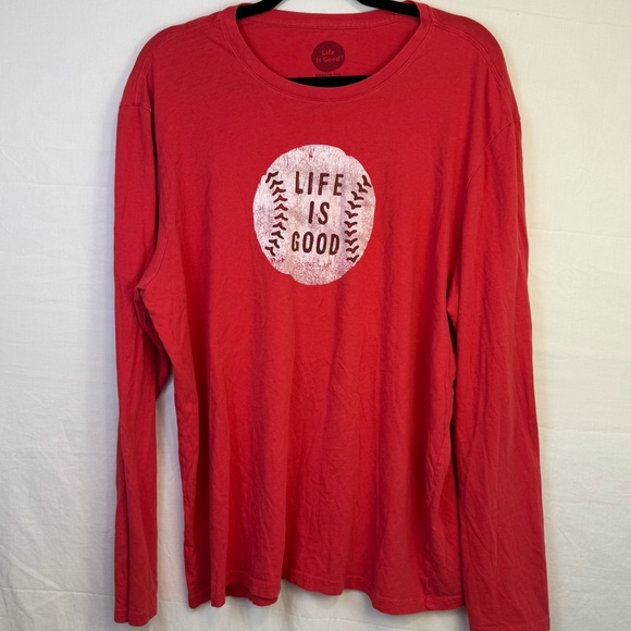 Life Is Good Tops - Life is Good Red Long Sleeve Shirt Women’s Size L